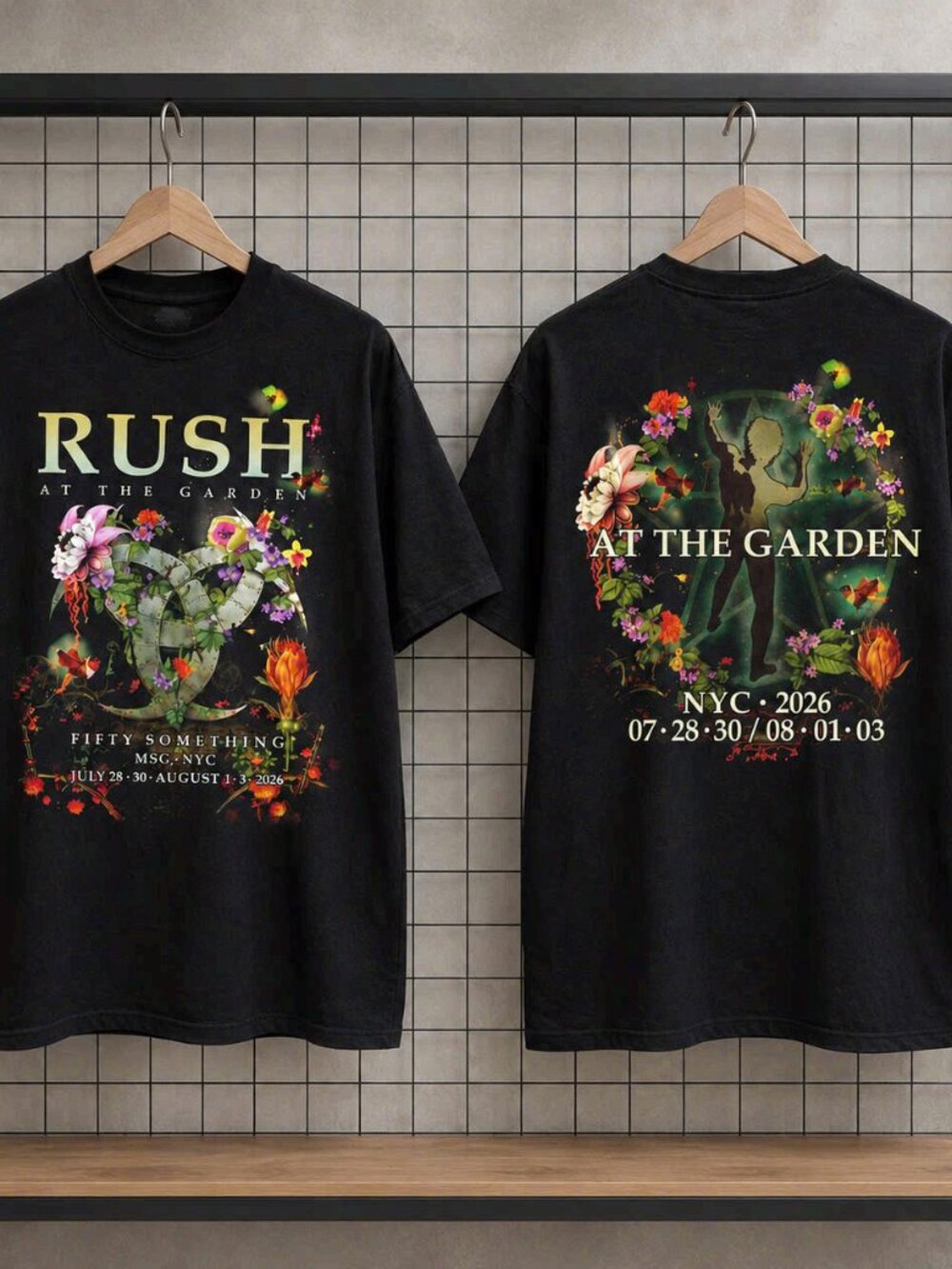 Rush At The Garden 2026 Fifty Something NYC Concert Black Tee